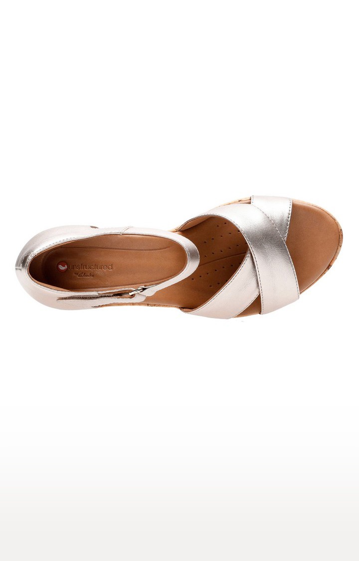 Women's Silver Leather Wedges
