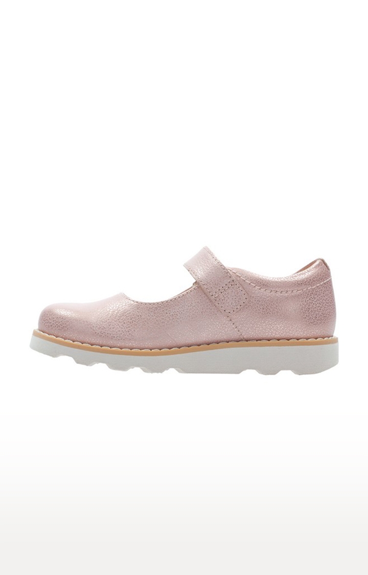 Clarks | Girls Pink Leather Casual Slip-ons 2