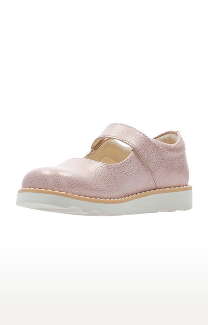 Clarks | Girls Pink Leather Casual Slip-ons 3