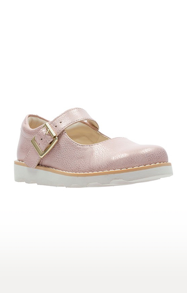 Clarks | Girls Pink Leather Casual Slip-ons 0