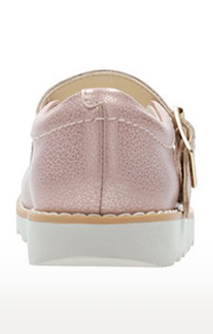 Clarks | Girls Pink Leather Casual Slip-ons 5