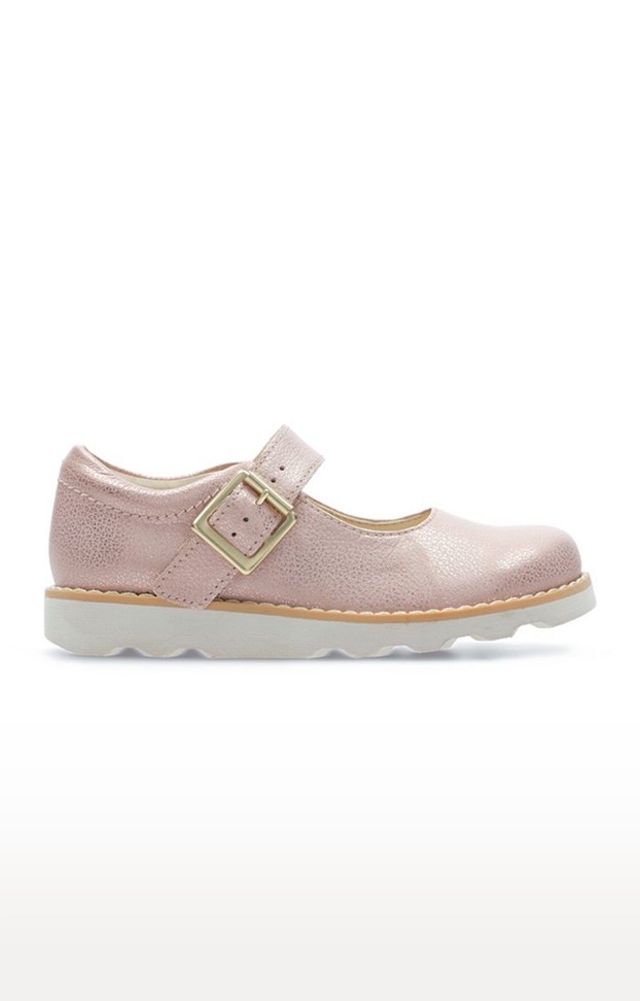 Clarks | Girls Pink Leather Casual Slip-ons 1