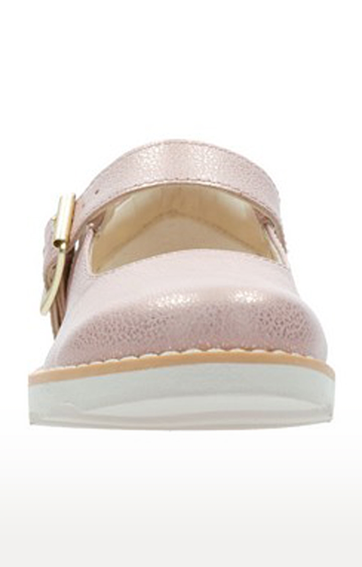 Clarks | Girls Pink Leather Casual Slip-ons 4