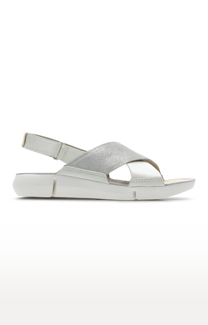 Women's White Leather Sandals
