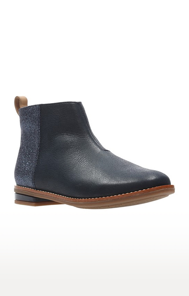 Clarks | Girls Blue Leather Boots 0