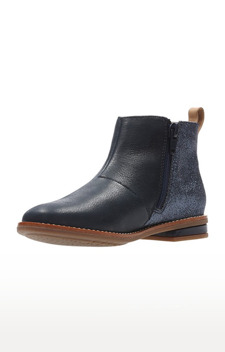 Clarks | Girls Blue Leather Boots 3