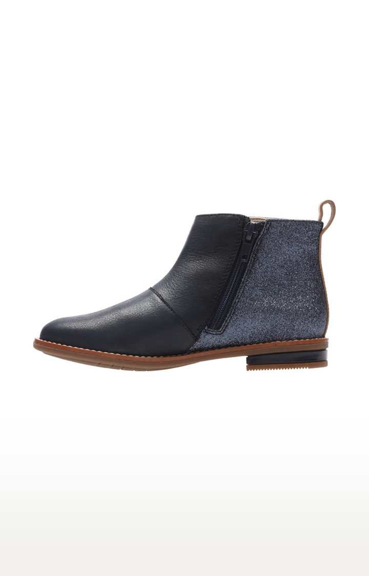 Clarks | Girls Blue Leather Boots 2