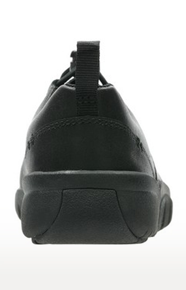 Boys Black Leather Sneakers
