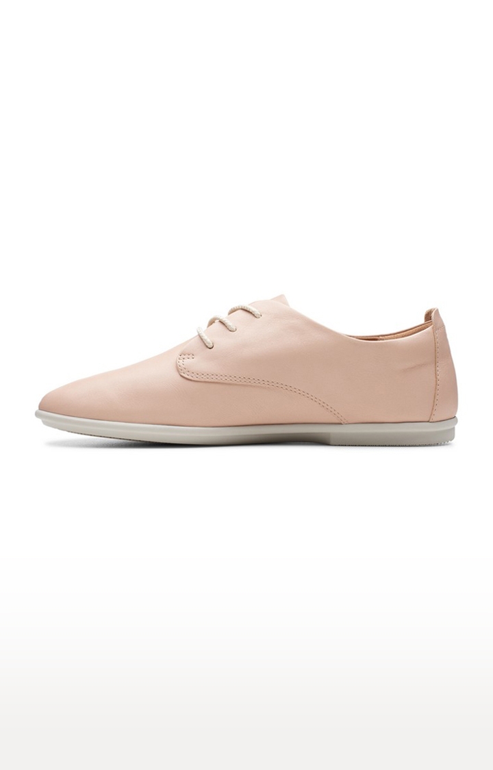 Clarks | Women's Pink Leather Casual Lace-ups 2