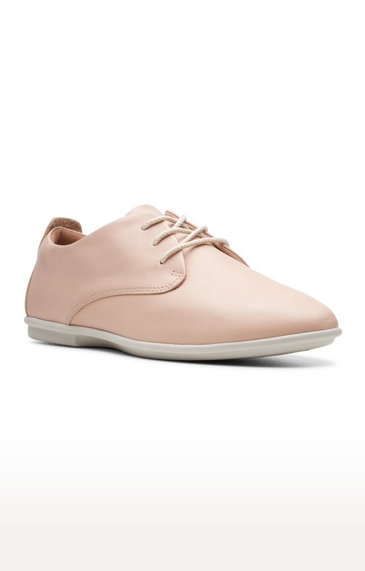 Clarks | Women's Pink Leather Casual Lace-ups 0