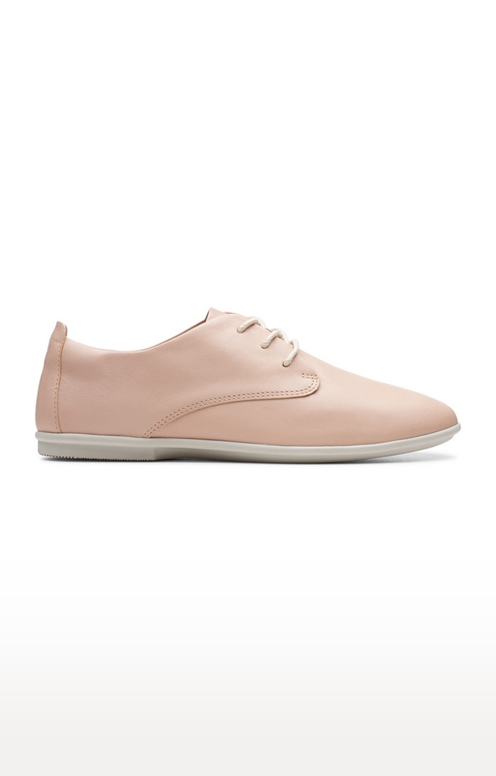 Clarks | Women's Pink Leather Casual Lace-ups 1