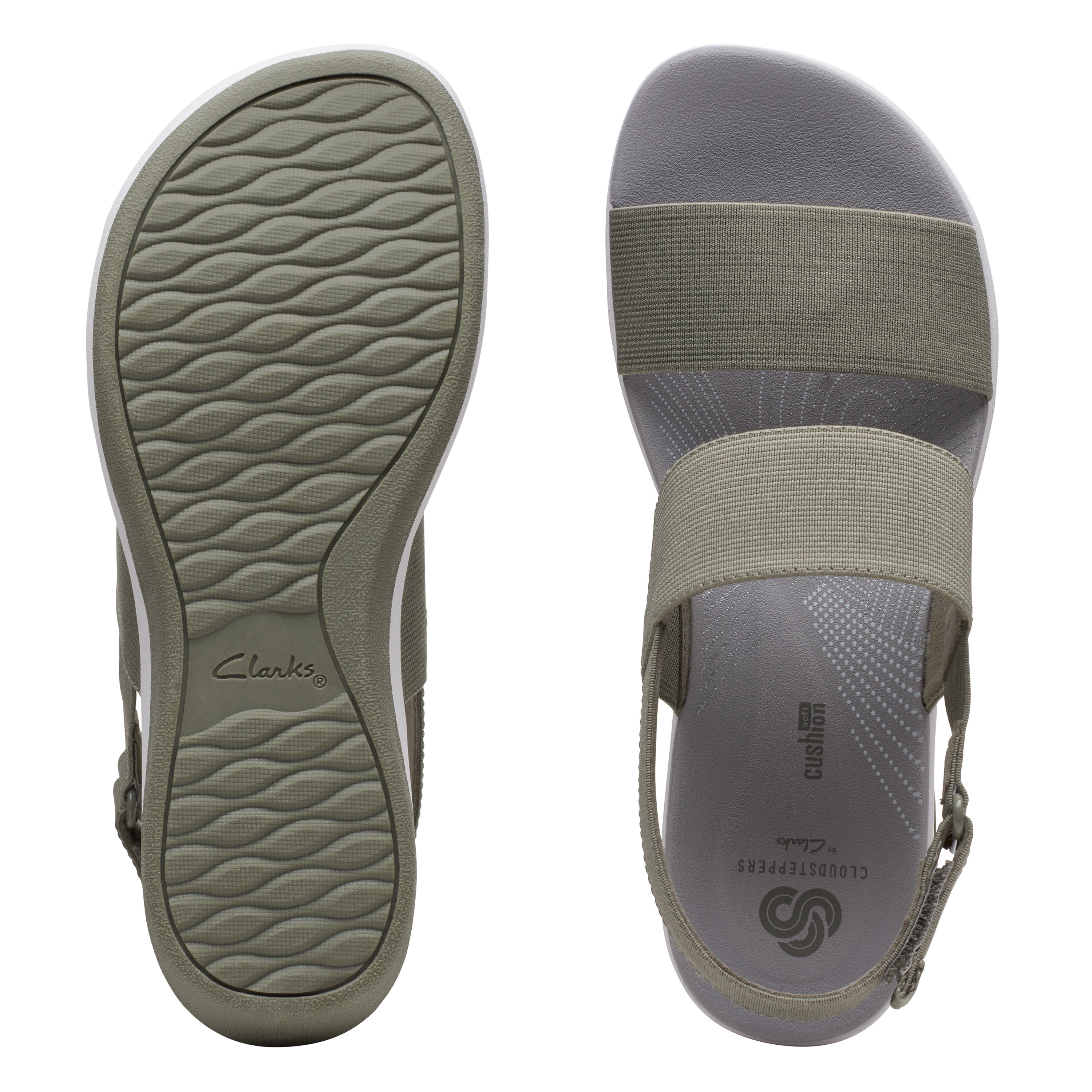 Clarks Women's Green/Olive  Synthetic Sandals