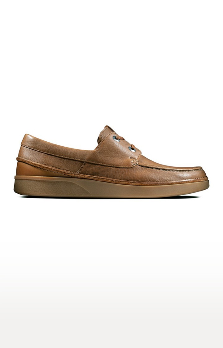 Men's Leather Tan Boat Shoes