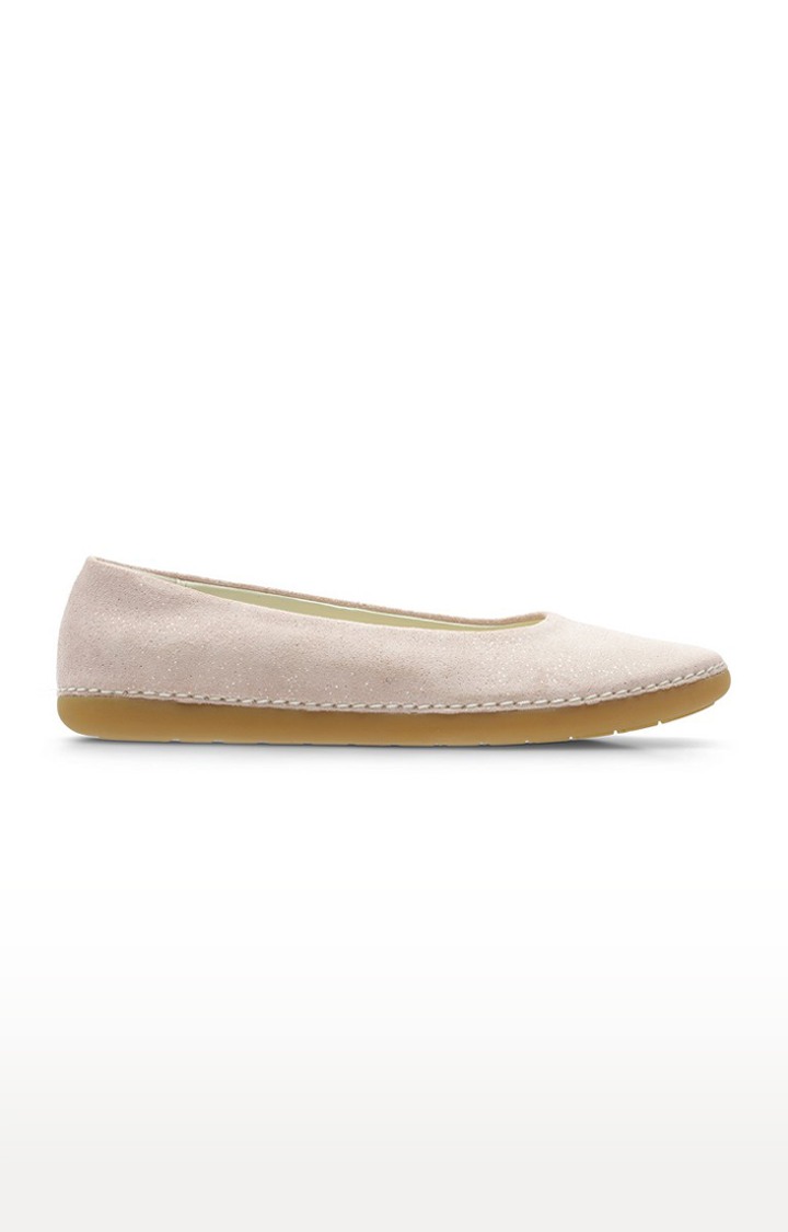 Girls Pink Leather Ballerinas