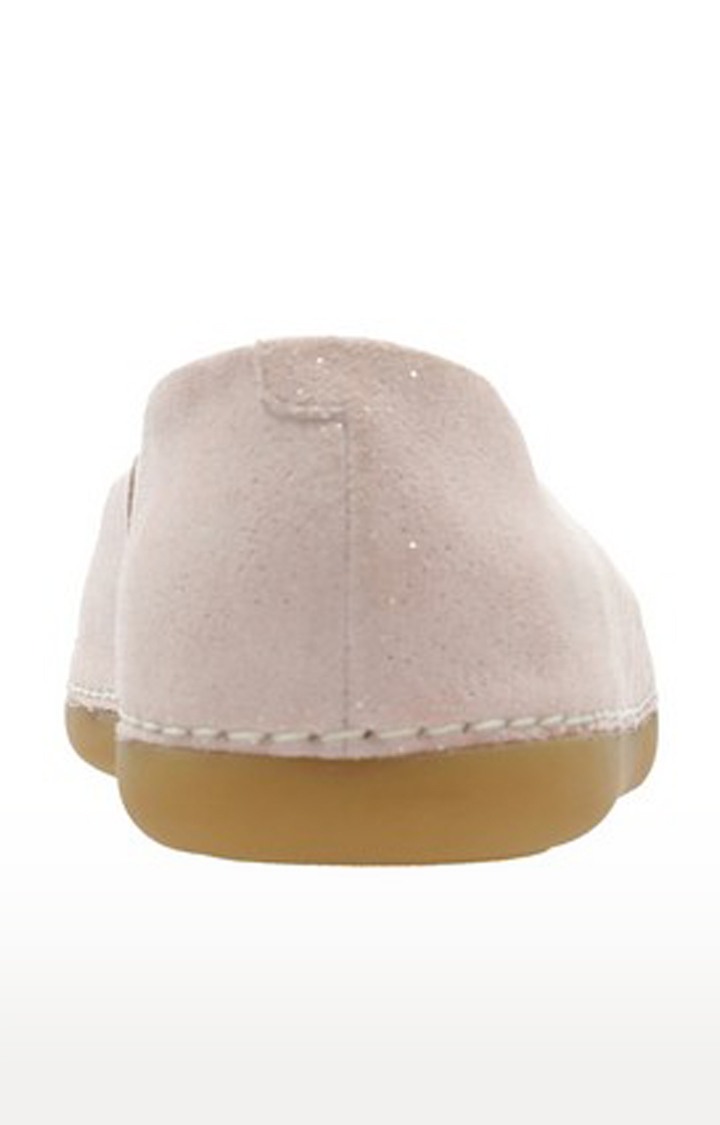 Girls Pink Leather Ballerinas