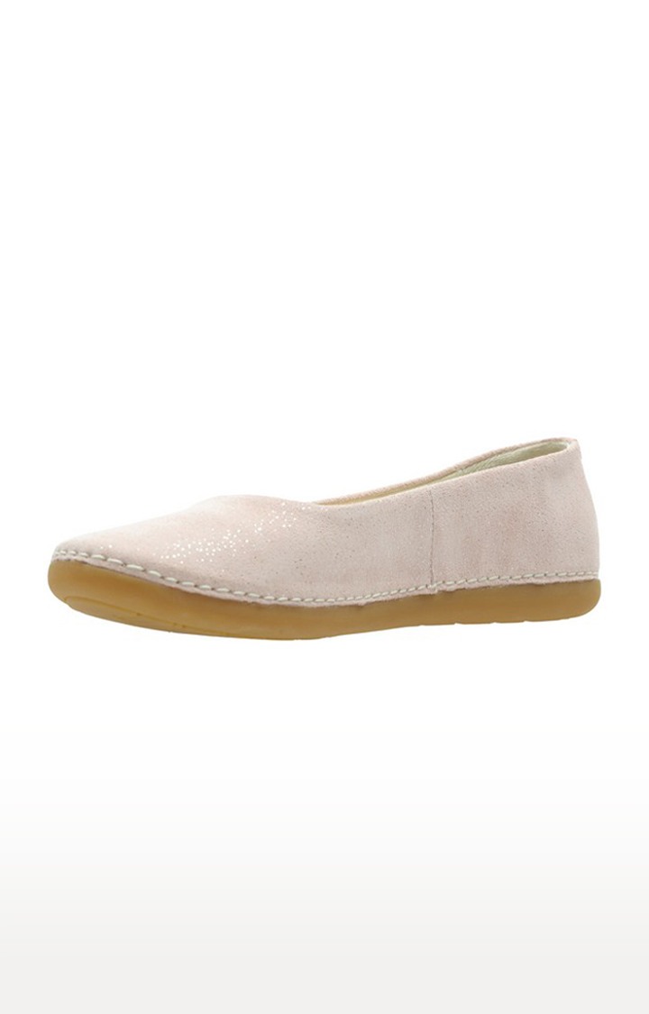Girls Pink Leather Ballerinas