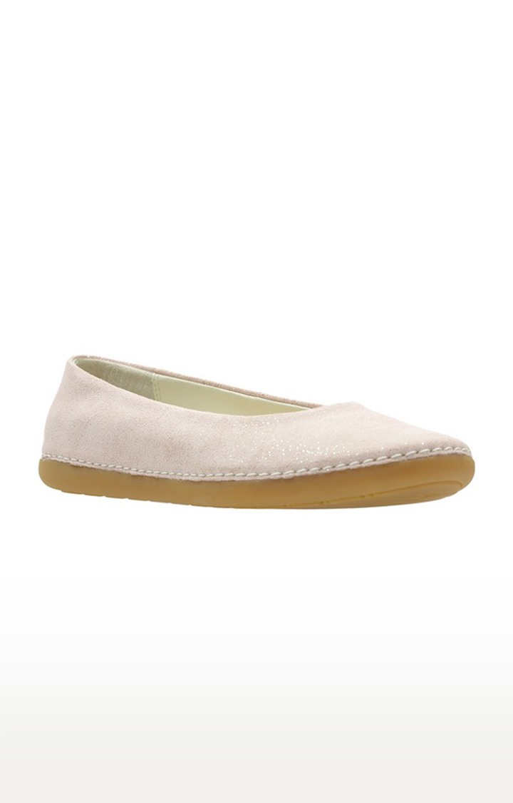 Girls Pink Leather Ballerinas