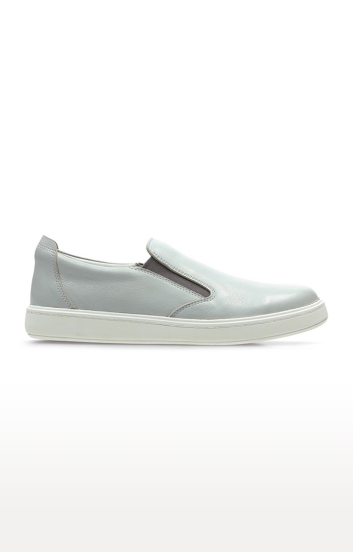 Clarks | Boys Grey Leather Casual Slip-ons 1