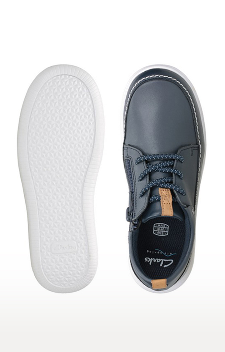 Boys Blue Leather Boat Shoes Clarks