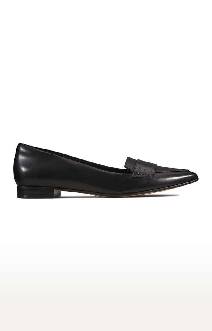 Women's Black Leather Loafers