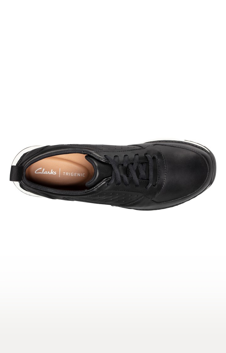Clarks | Men's Black Leather Sneakers 4