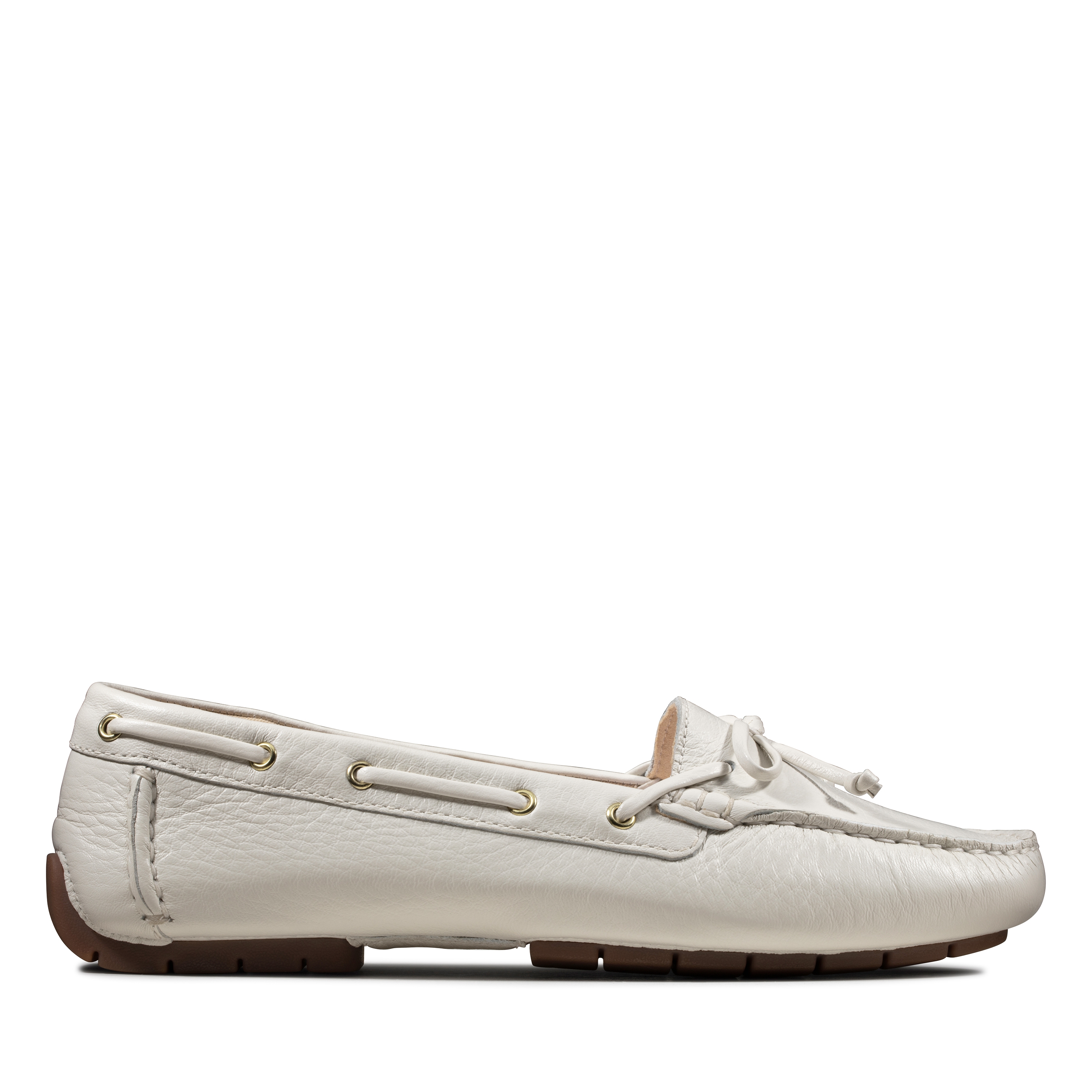 Women's Off White Leather Casual Slip-ons