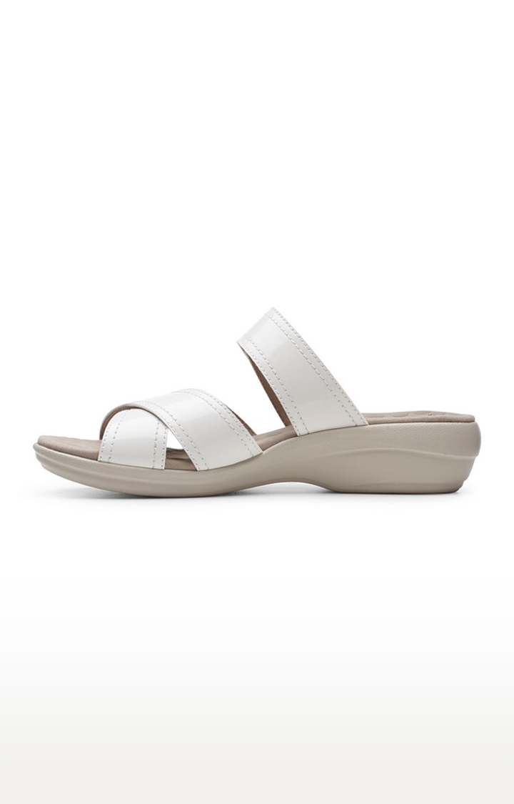 Clarks | Women's White Synthetic Sandals 2