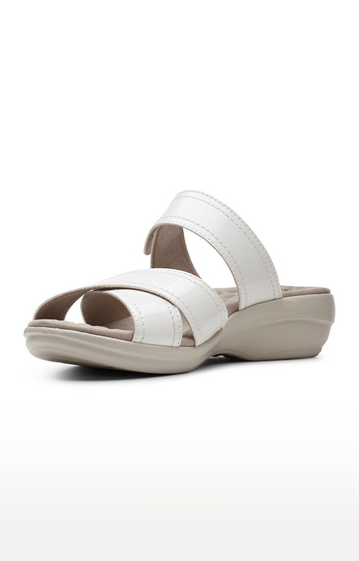 Clarks | Women's White Synthetic Sandals 3