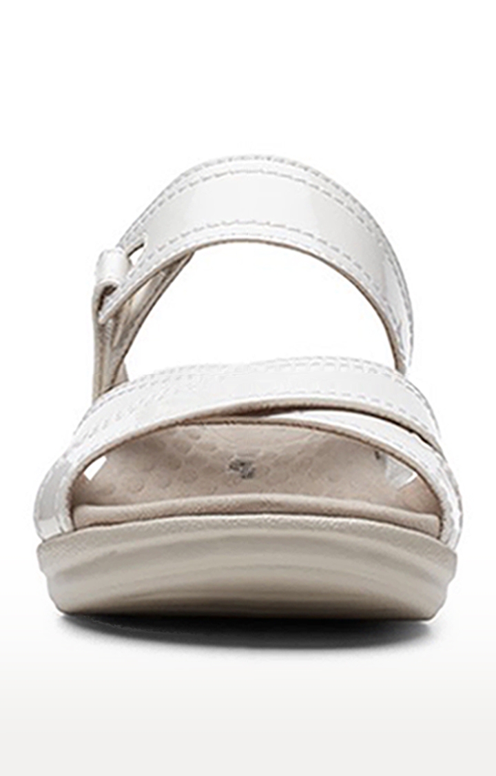 Clarks | Women's White Synthetic Sandals 4