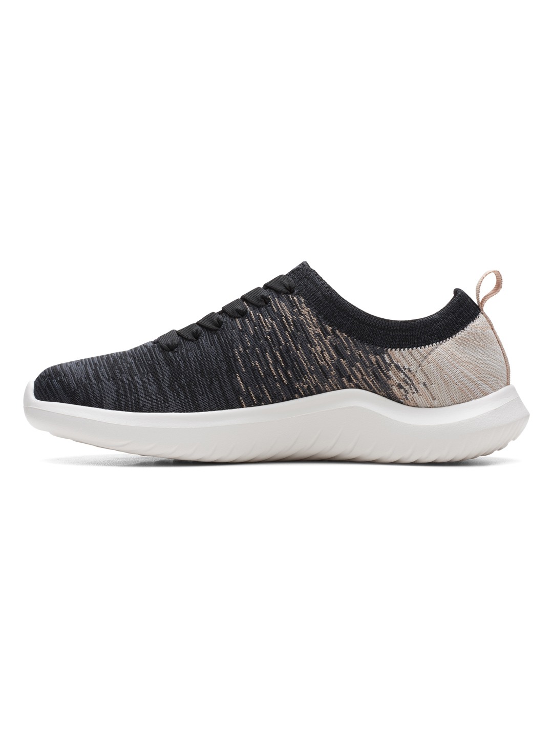 CLARKS BLACK WOMEN NOVA GLINT LACE UP SNEAKERS