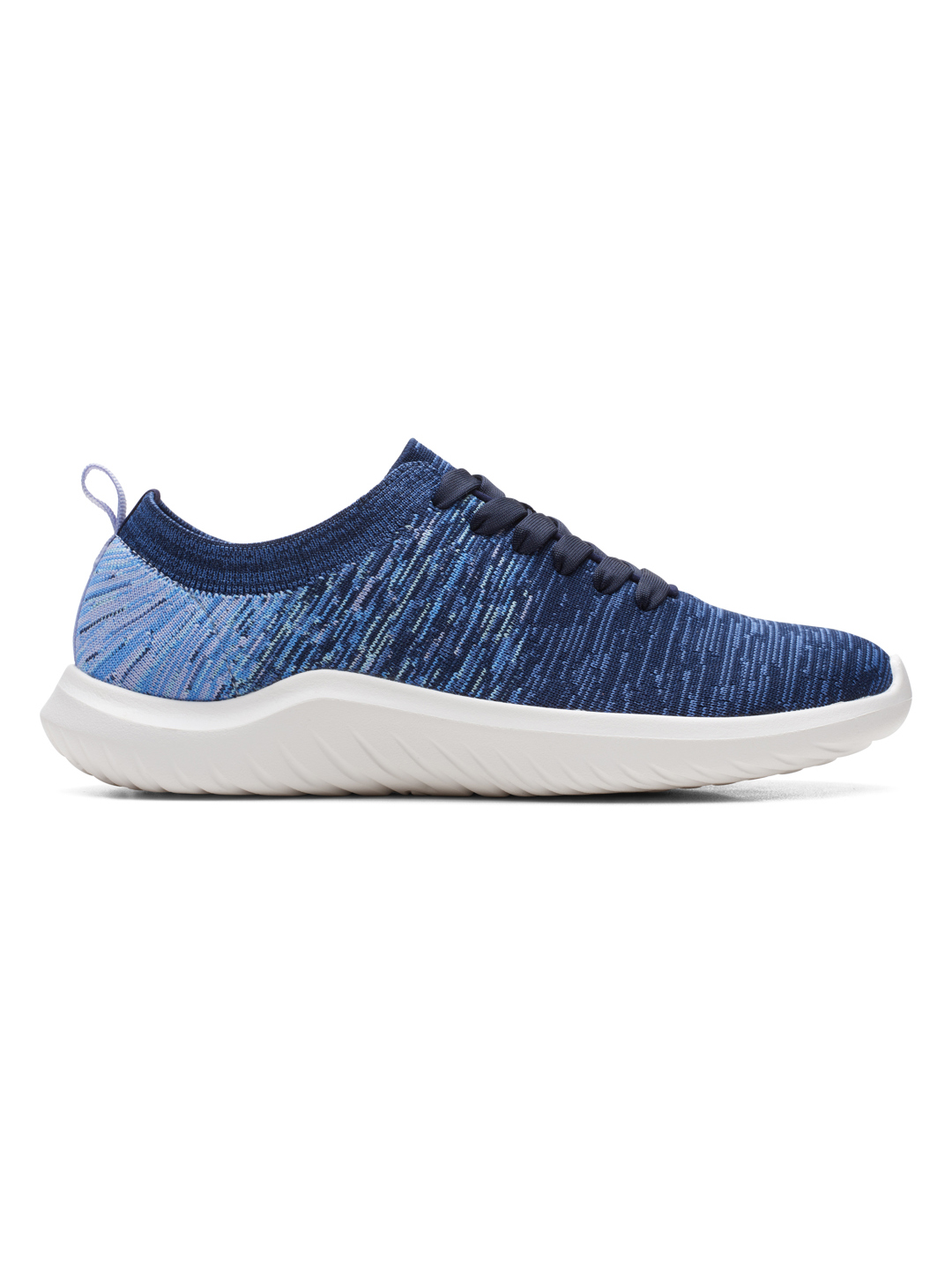 CLARKS NAVY WOMEN NOVA GLINT LACE UP SNEAKERS