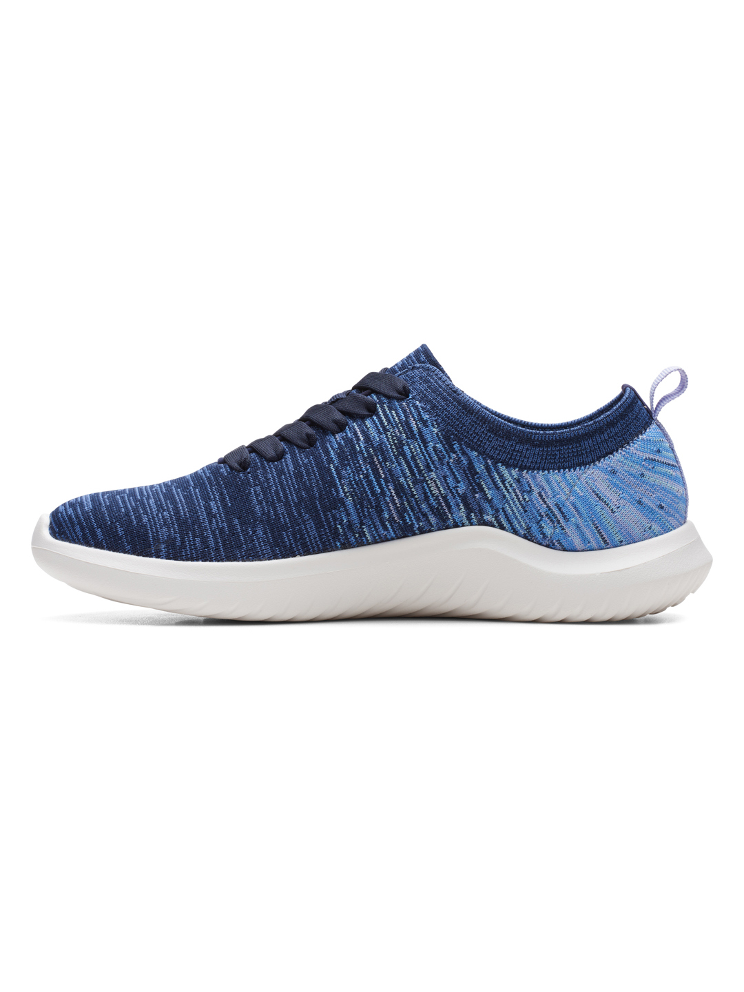 CLARKS NAVY WOMEN NOVA GLINT LACE UP SNEAKERS