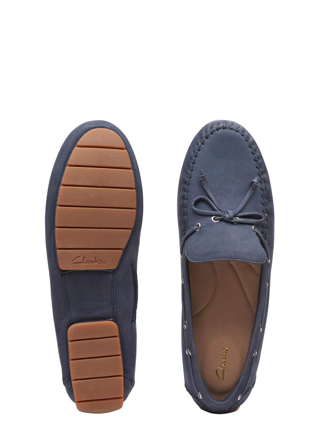 CLARKS NAVY WOMEN C MOCC TIE LOAFERS