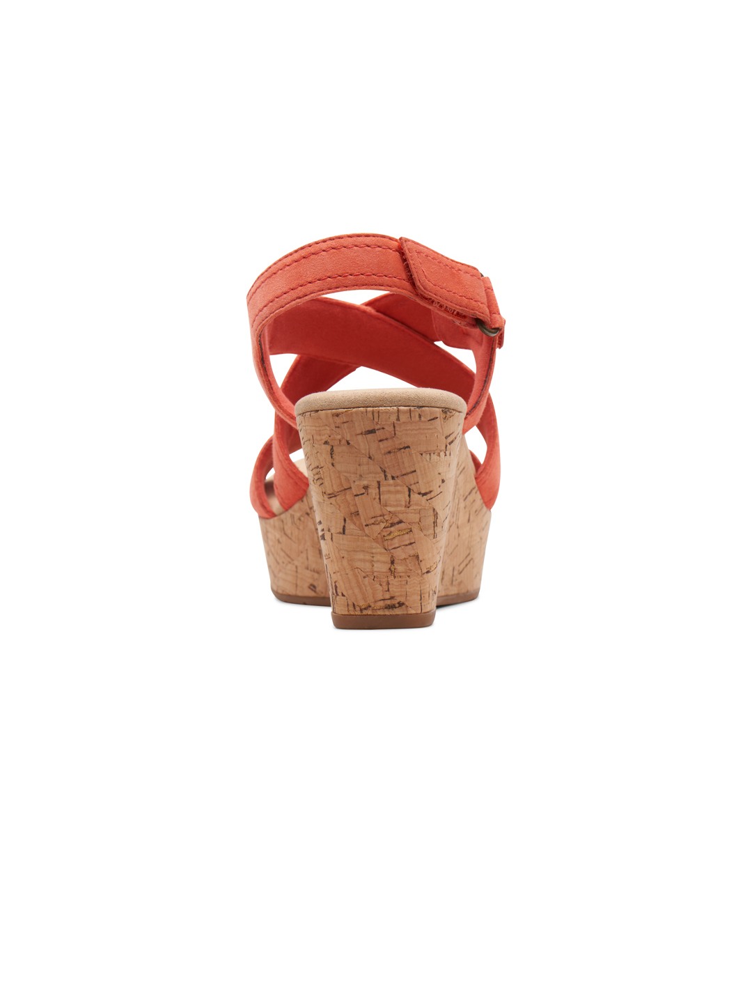 CLARKS RED WOMEN ROSE WAY WEDGE SANDALS