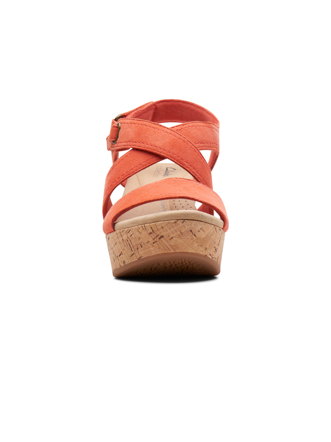 CLARKS RED WOMEN ROSE WAY WEDGE SANDALS