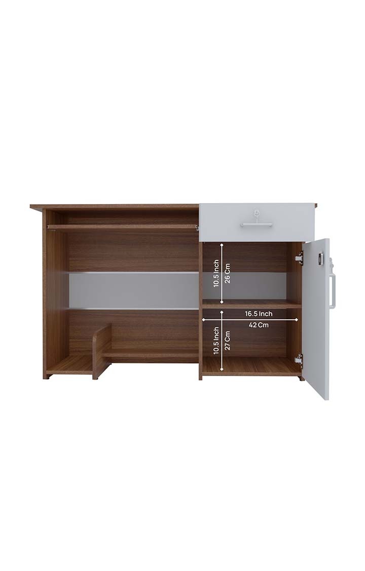Fisher Study Table | Office Table with Drawers - Leon Teak