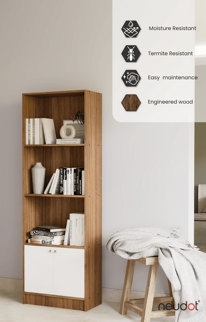 Hugo Bookshelf/Display Unit - Leon Teak & White