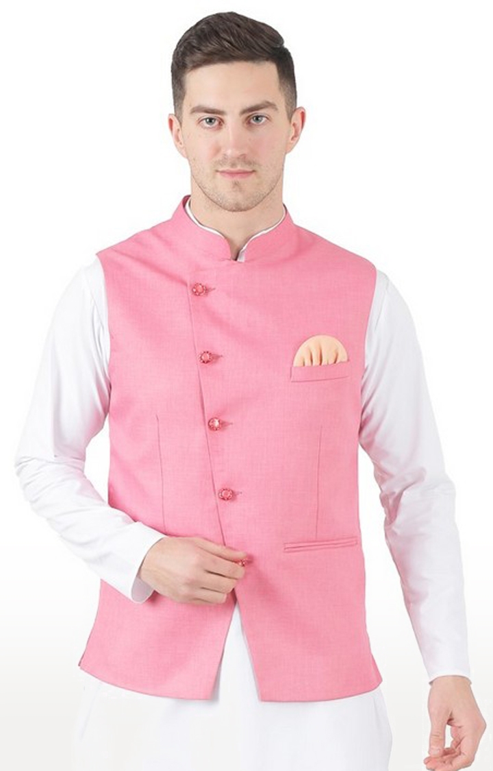 TAHVO | Tahvo Pink Angrakha Nehru Jacket 0