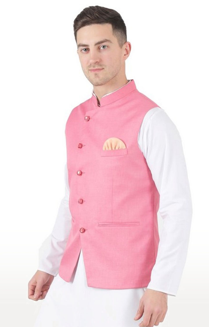 TAHVO | Tahvo Pink Angrakha Nehru Jacket 1
