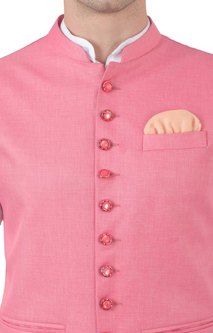 TAHVO | Tahvo Pink 9 Button Nehru Jacket 3