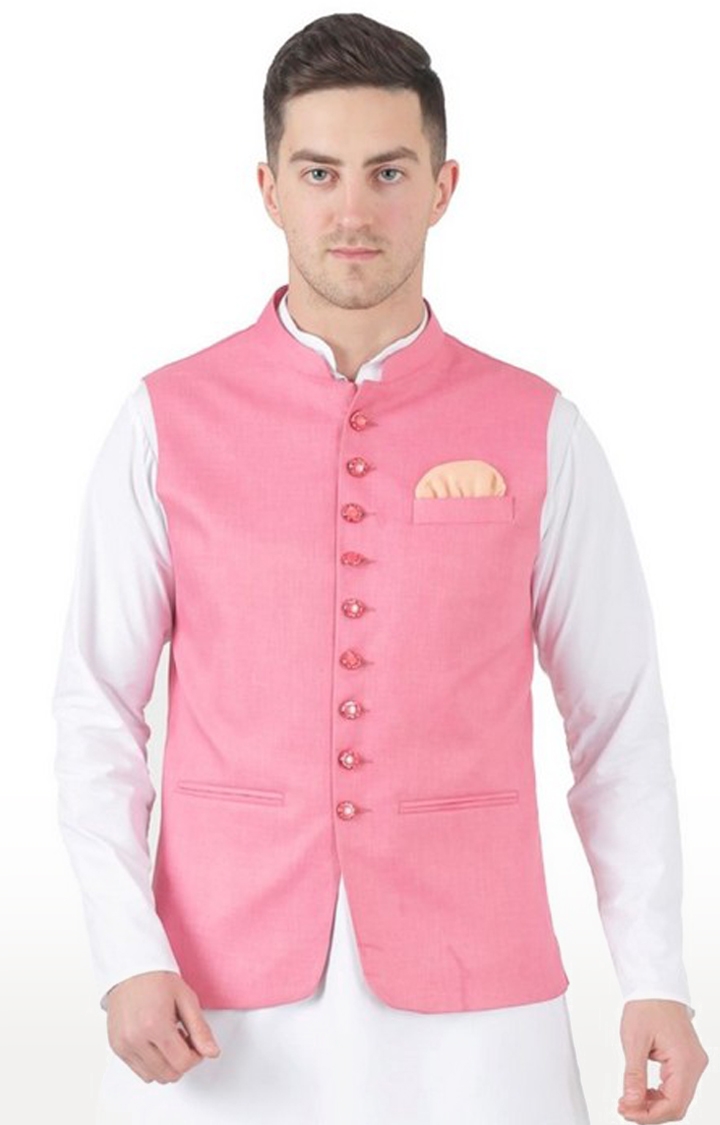 TAHVO | Tahvo Pink 9 Button Nehru Jacket 0