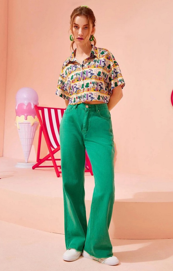 Women's Multi Viscose Rayon Printed Casual Shirts