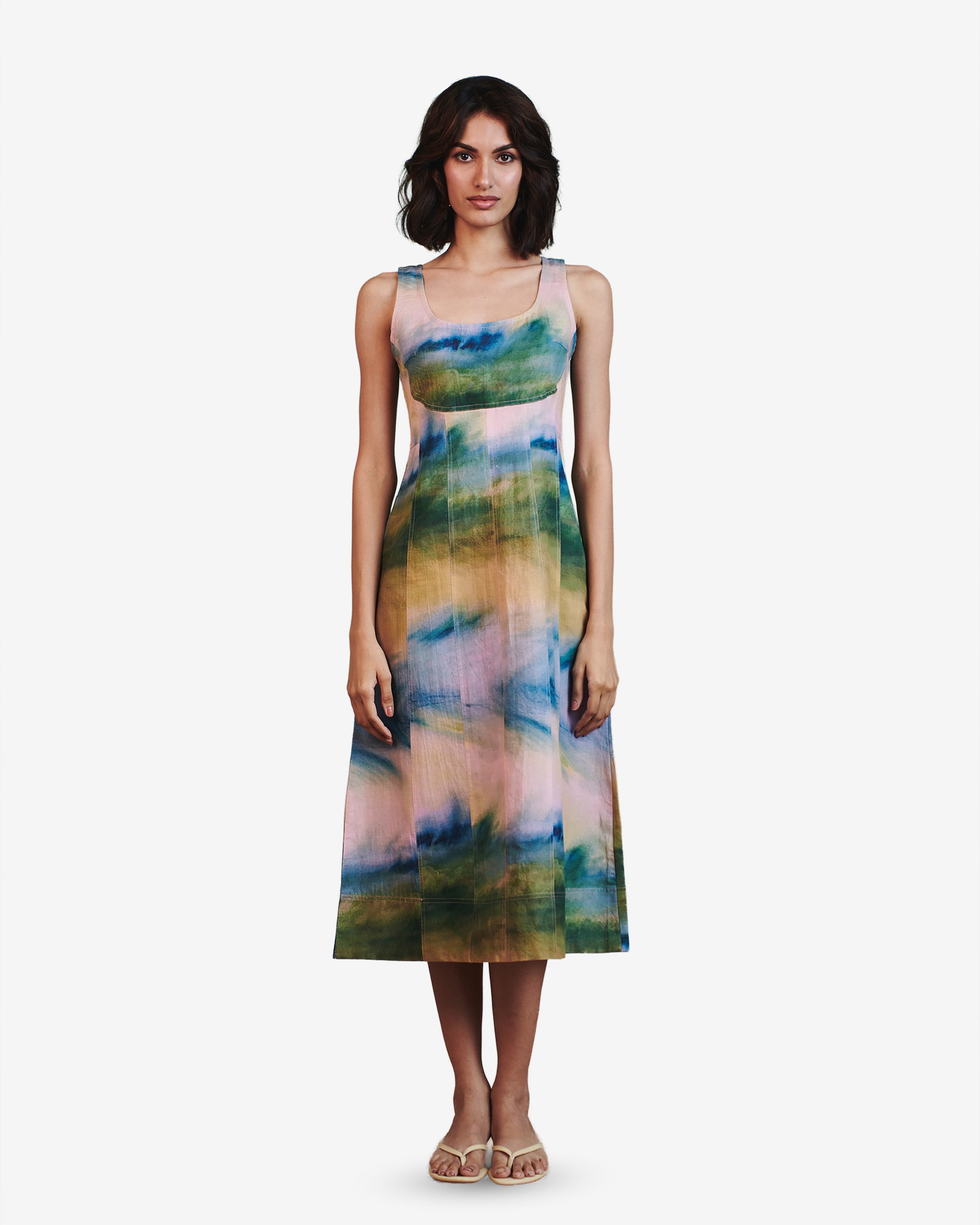 Prism Panelled Linen Dress