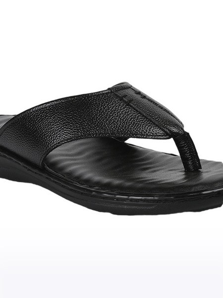 Men's Coolers Leather Black Slippers