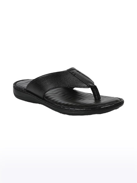 Men's Coolers Leather Black Slippers