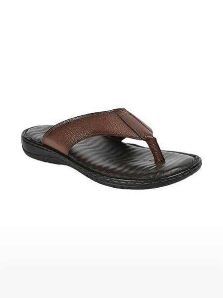 Men's Coolers Leather Brown Slippers