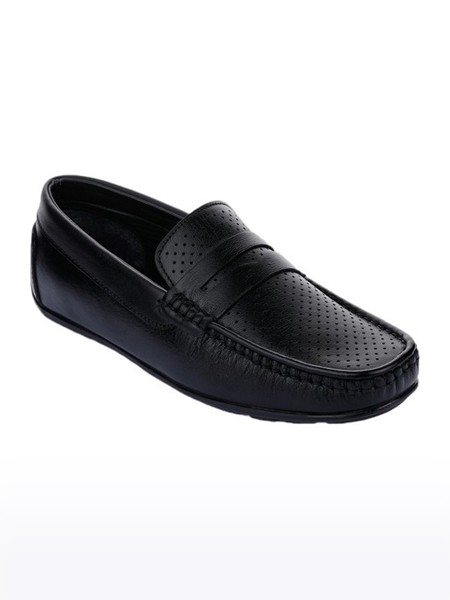 Men's Fortune Leather Black Loafers