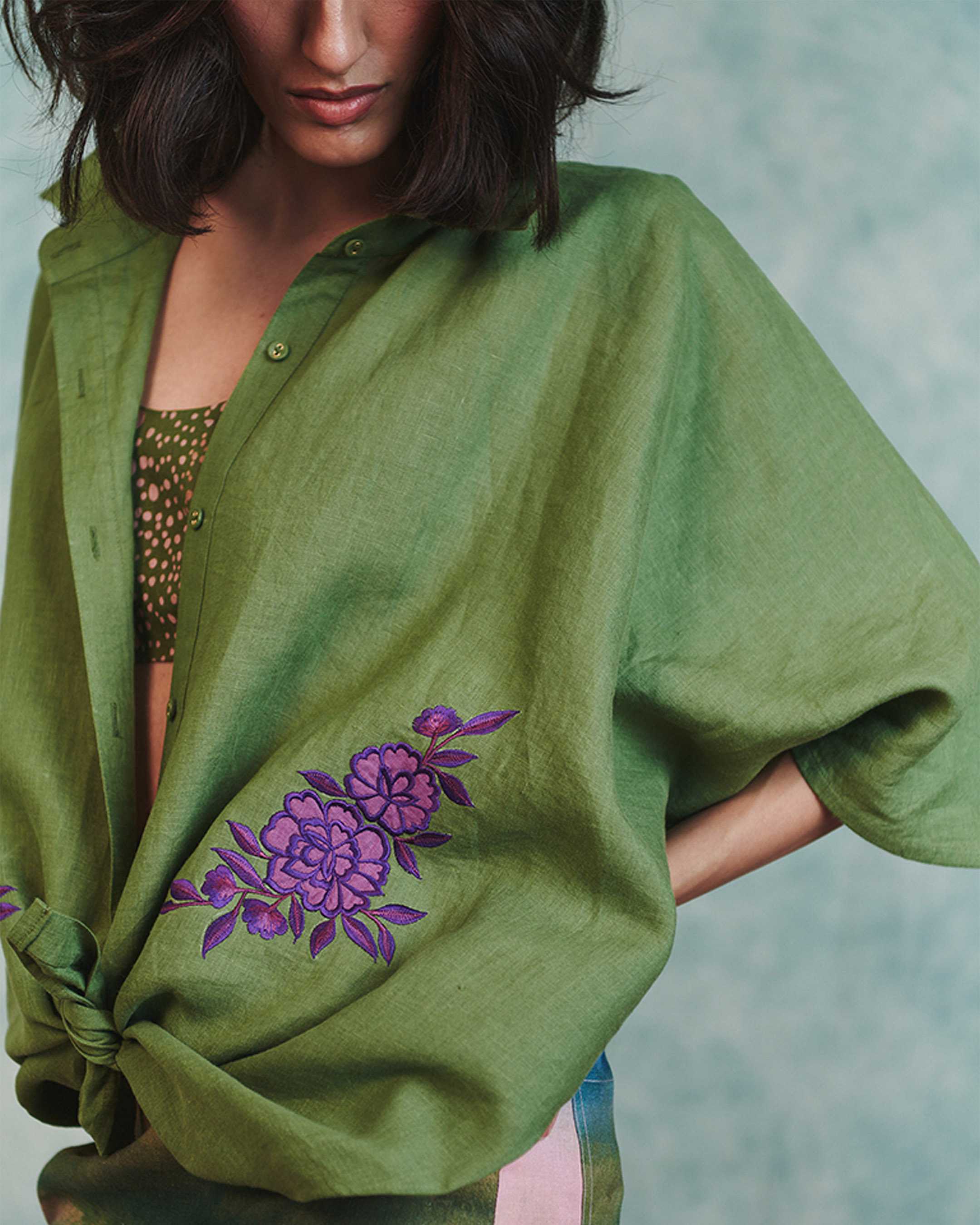 Linen Applique Breeze Shirt