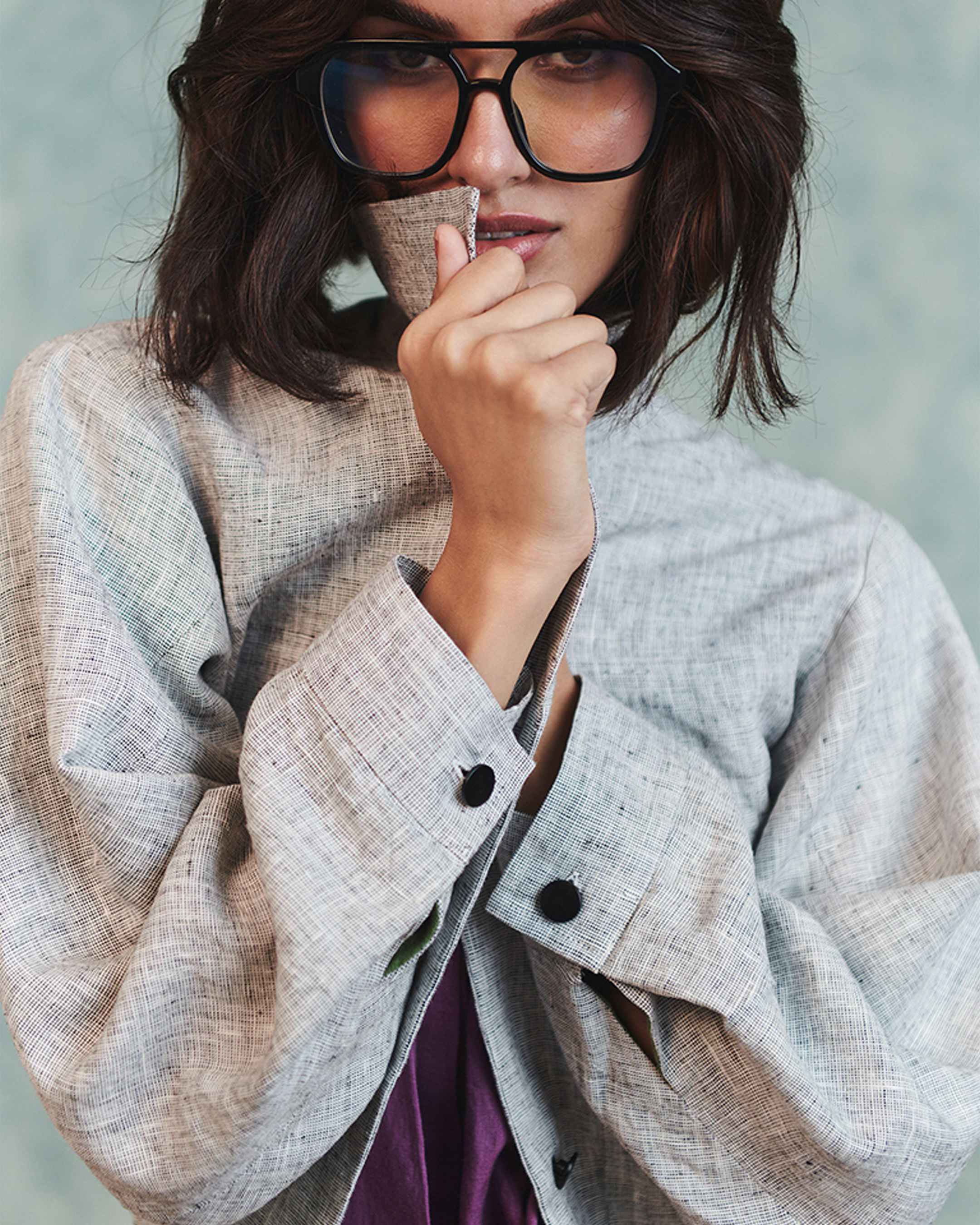 Embroidered Cropped Bomber Jacket