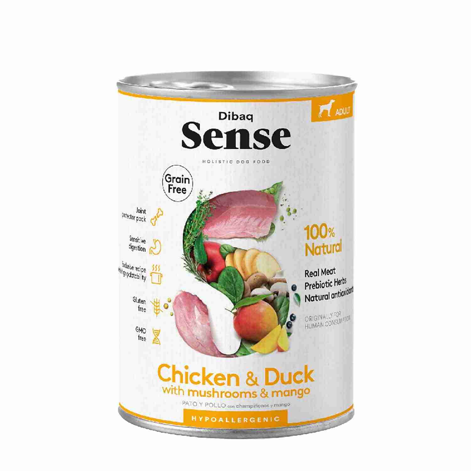 Dibaq Sense Grain Free Chicken and Duck Adult Wet Dog Food, 380 g